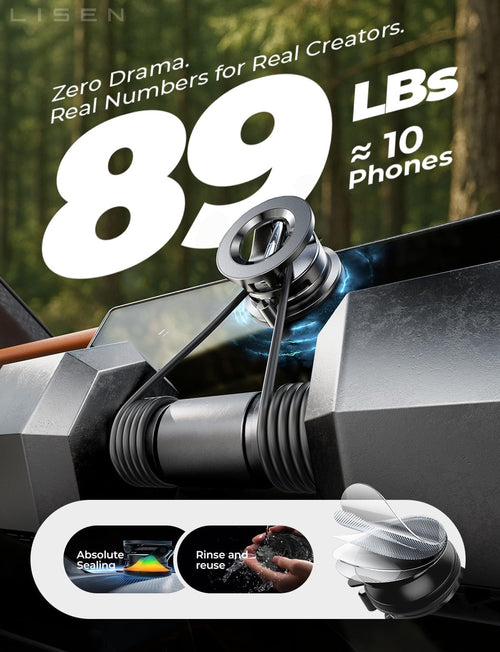 LISEN for Magsafe Car Mount, Magnetic Phone Holders for Your Car, Vacuum Phone Mount for Car Accessories for Men Women Interior Jeep BMW, SuctionPro Gifts Kits, for iPhone 17 16 15 14 13 12 Pro Max